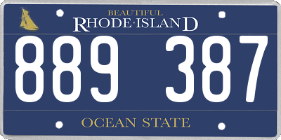 RI license plate 889387