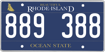 RI license plate 889388