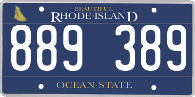 RI license plate 889389