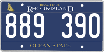 RI license plate 889390