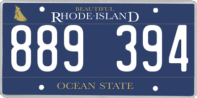 RI license plate 889394