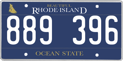 RI license plate 889396