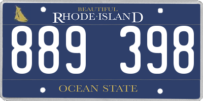 RI license plate 889398