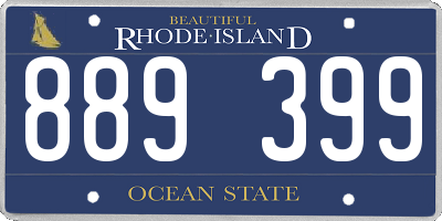 RI license plate 889399