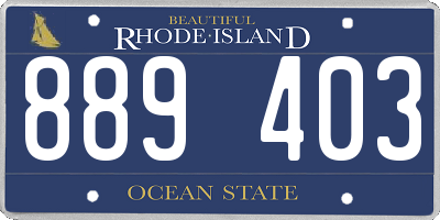 RI license plate 889403