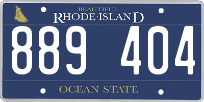 RI license plate 889404