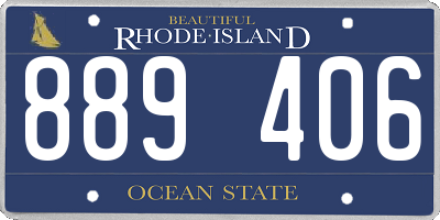 RI license plate 889406