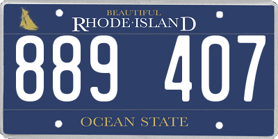 RI license plate 889407