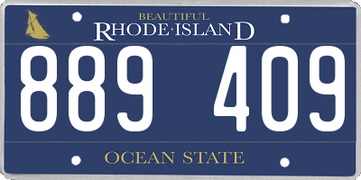 RI license plate 889409
