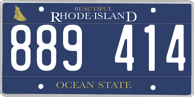 RI license plate 889414