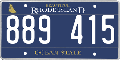 RI license plate 889415