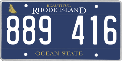 RI license plate 889416