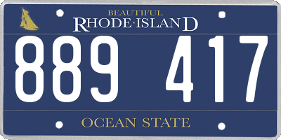 RI license plate 889417