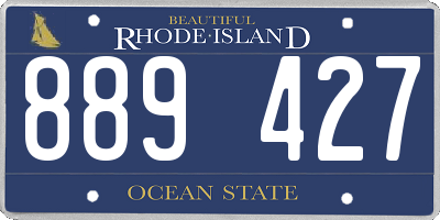 RI license plate 889427