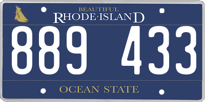 RI license plate 889433