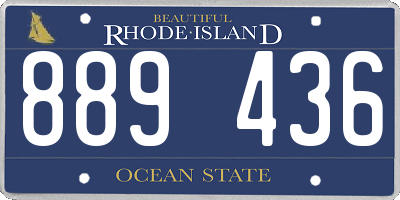RI license plate 889436