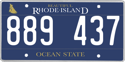 RI license plate 889437
