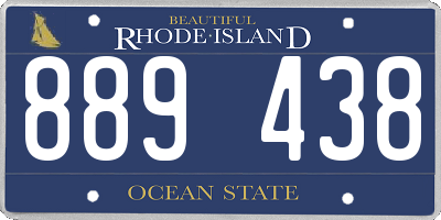 RI license plate 889438