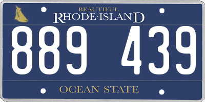 RI license plate 889439