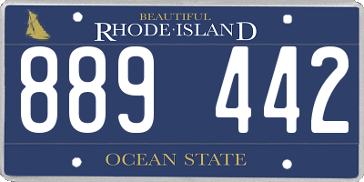 RI license plate 889442
