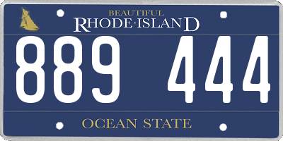 RI license plate 889444