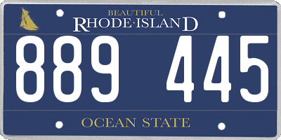 RI license plate 889445