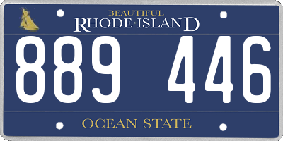 RI license plate 889446