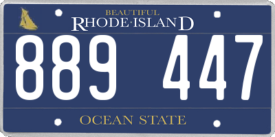 RI license plate 889447