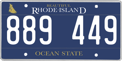 RI license plate 889449