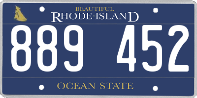 RI license plate 889452