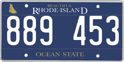 RI license plate 889453