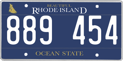 RI license plate 889454