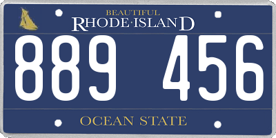 RI license plate 889456