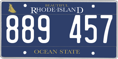 RI license plate 889457