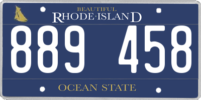 RI license plate 889458