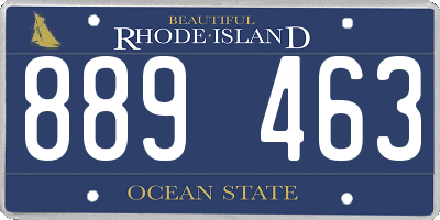 RI license plate 889463