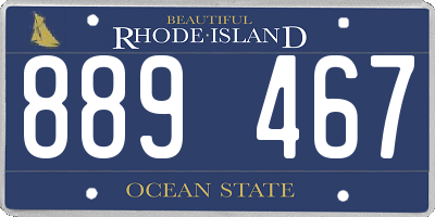 RI license plate 889467
