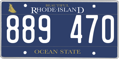 RI license plate 889470