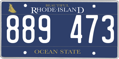 RI license plate 889473