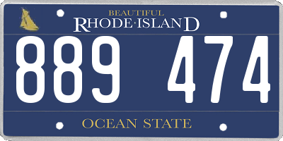 RI license plate 889474