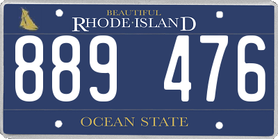 RI license plate 889476