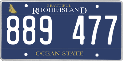 RI license plate 889477