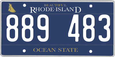 RI license plate 889483