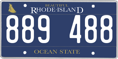 RI license plate 889488