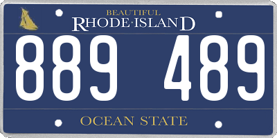 RI license plate 889489