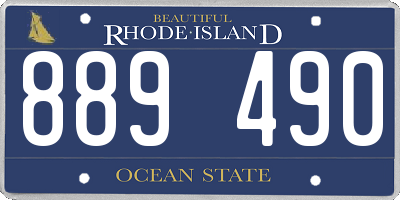 RI license plate 889490
