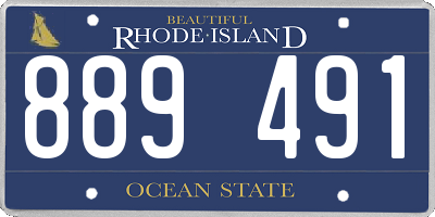 RI license plate 889491
