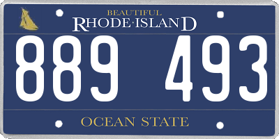 RI license plate 889493