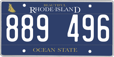 RI license plate 889496