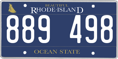 RI license plate 889498